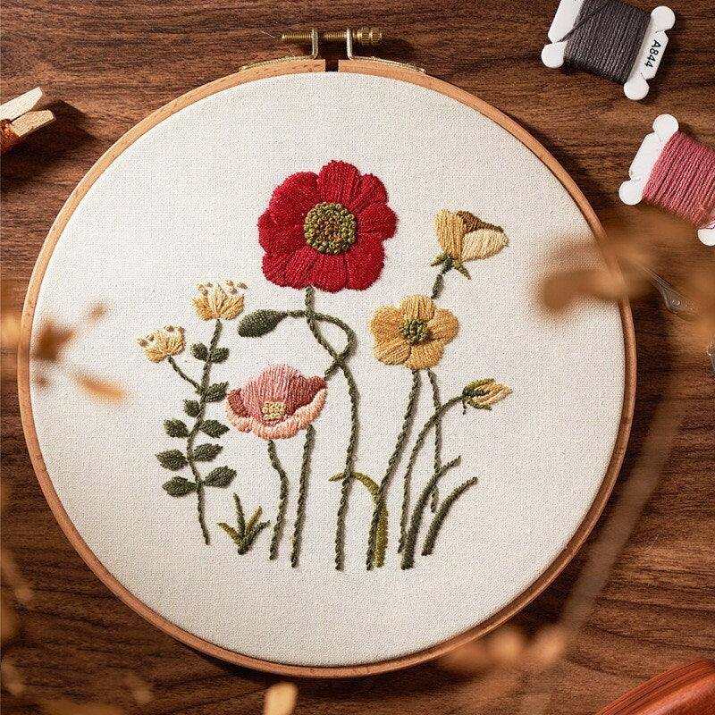 Flowers and Animals Embroidery Kit