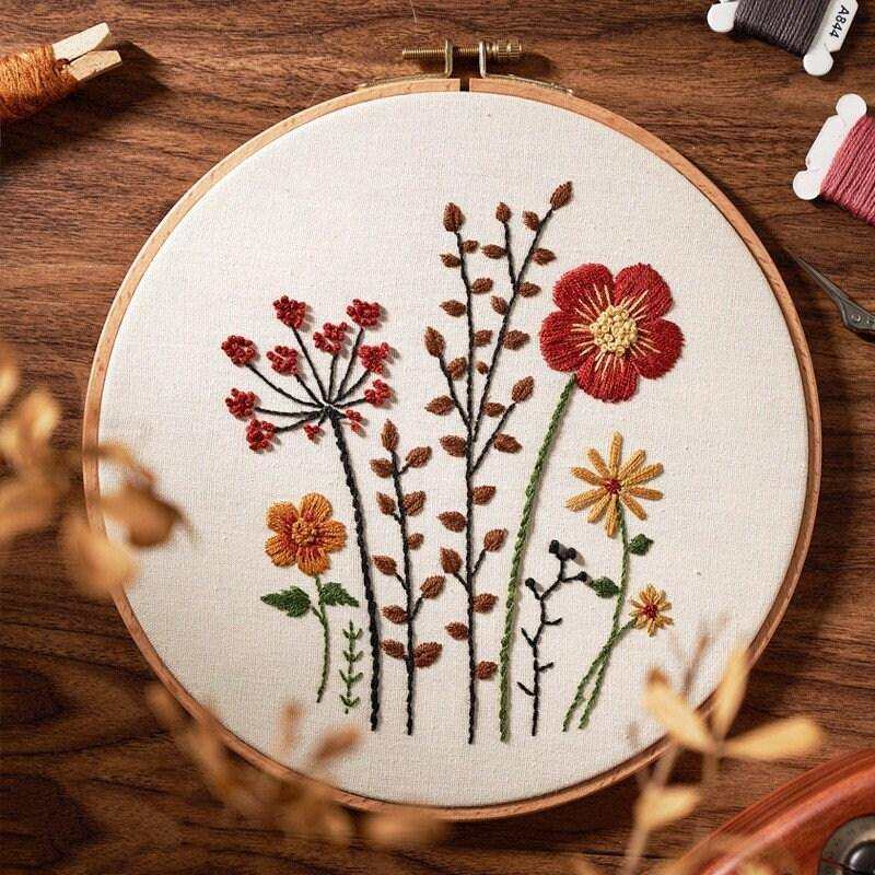 Flowers and Animals Embroidery Kit