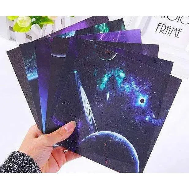 Galaxy Pattern Origami Paper Starry Sky Square Paper Zodiac Design Paper Folding Supplies Card Making Accessory Double Sided Craft Sheets