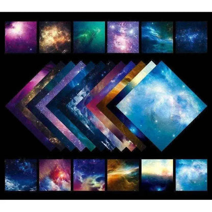 Galaxy Pattern Origami Paper Starry Sky Square Paper Zodiac Design Paper Folding Supplies Card Making Accessory Double Sided Craft Sheets