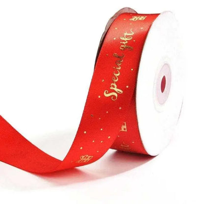 Gift Bag Ribbon Rolls DIY Gift Wrapping Supply Christmas Present Red And Gold Bows Christmas Party Favor Supplies