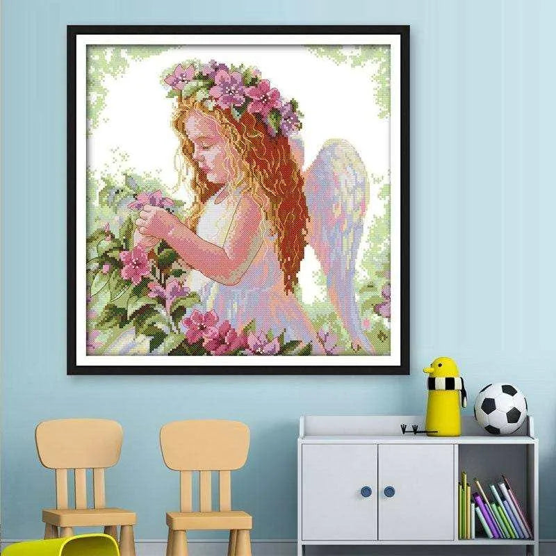 Girl Cross Stitch, Angel Cross Stitch, Angel Embroidery, Girl Embroidery