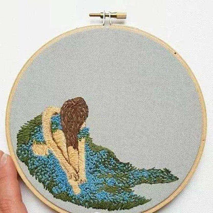 Girl In Field, Woman In Field, Woman Cross Stitch, People Cross Stitch, Girl Cross Stitch