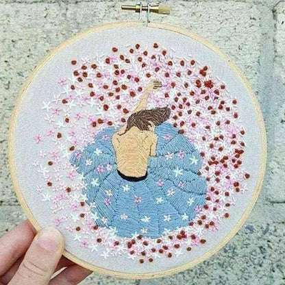 Girl In Field, Woman In Field, Woman Cross Stitch, People Cross Stitch, Girl Cross Stitch