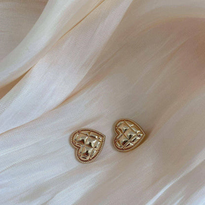 Gold Heart Buttons Metal Love Button