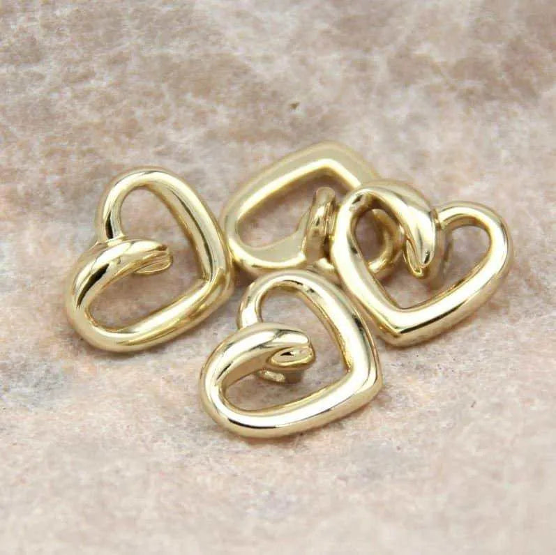 Metal Heart Button Gold Metal Buttons DIY Dressmaking Sewing Accessories