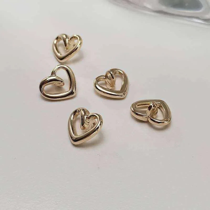 Metal Heart Button Gold Metal Buttons DIY Dressmaking Sewing Accessories