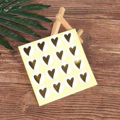 Gold Heart Sticker Sheet Golden Stickers Scrapbook Embellishments