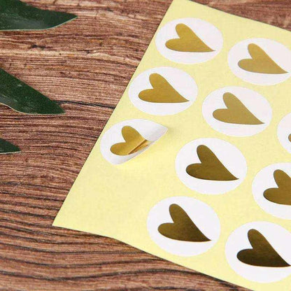 Gold Heart Sticker Sheet Golden Stickers Scrapbook Embellishments