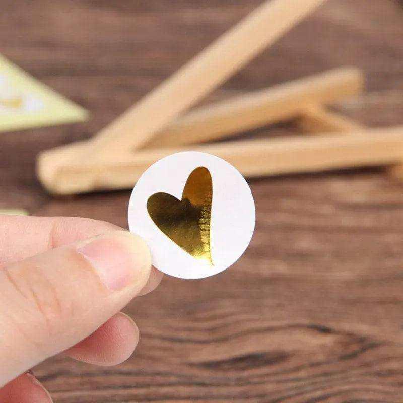 Gold Heart Sticker Sheet Golden Stickers Scrapbook Embellishments