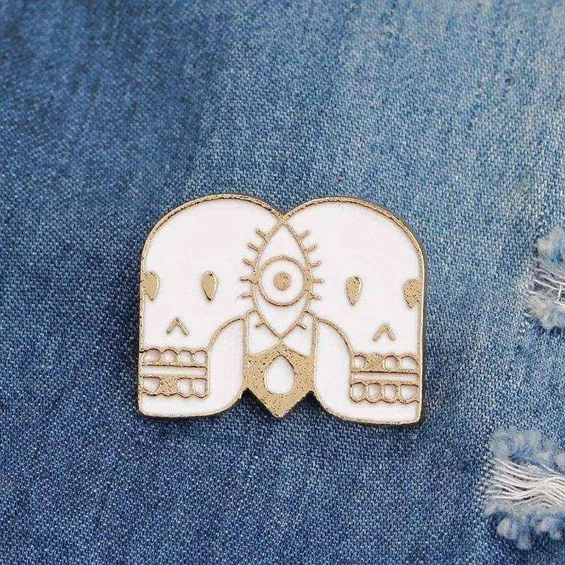 Gothic enamel pin for clothes black and white badge brooch for adults