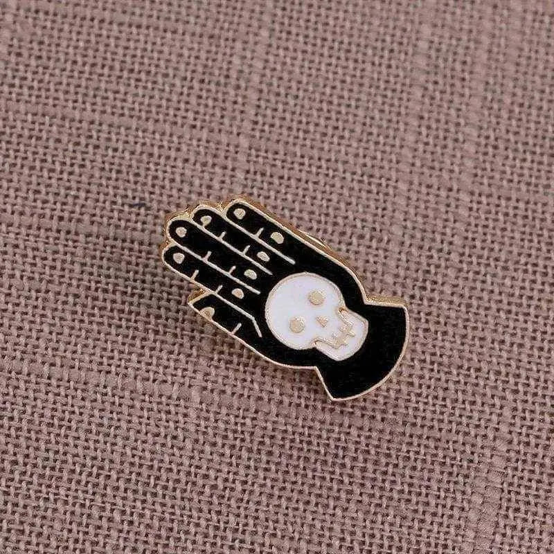 Gothic enamel pin for clothes black and white badge brooch for adults