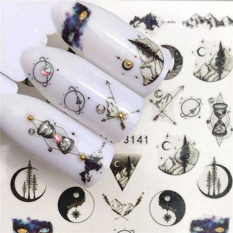 Nail Art Stickers Halloween Dress Up Water Transfer Nail Decals