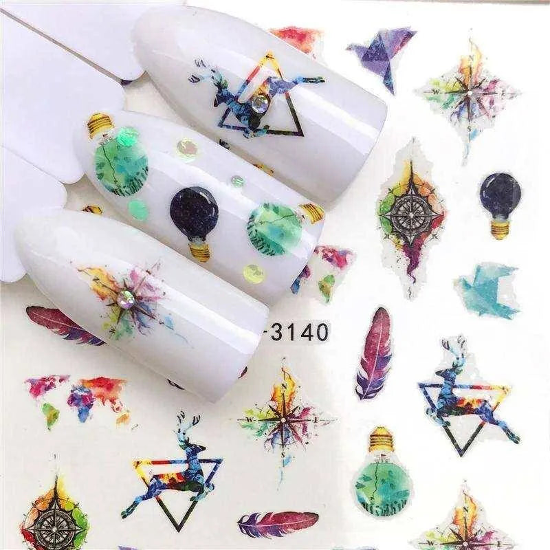 Nail Art Stickers Halloween Dress Up Water Transfer Nail Decals