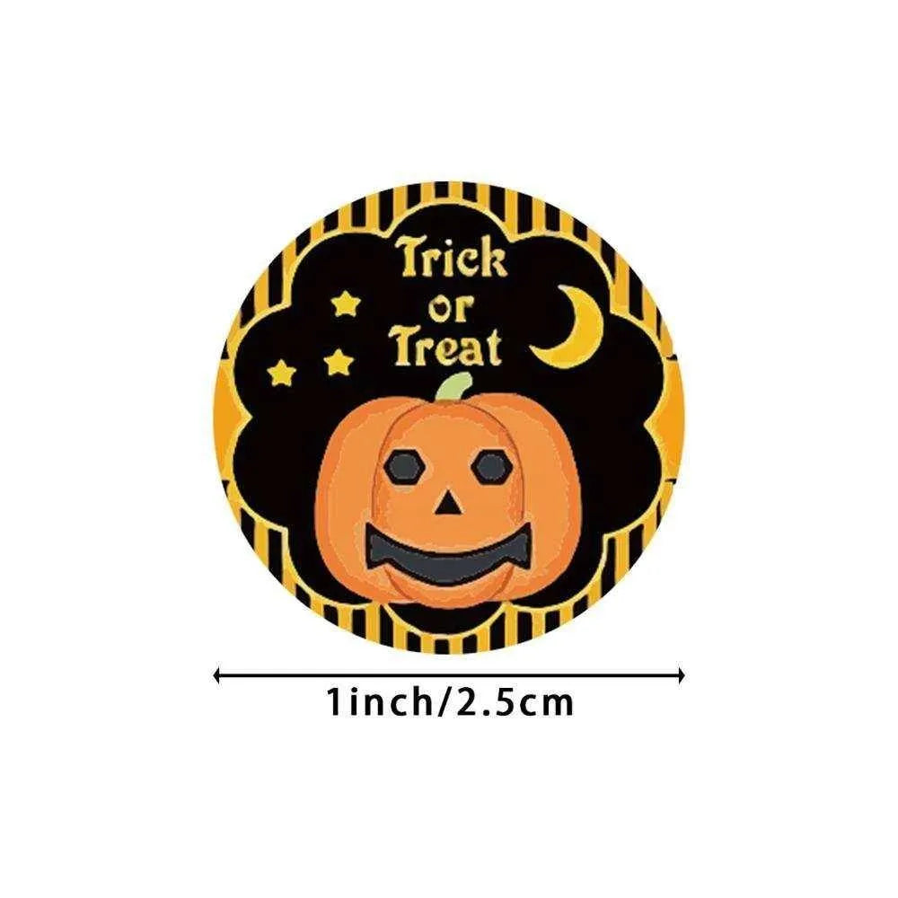 Halloween Party Favors Stickers Pumpkin Package Labels Candy Bag Sticker Trick Or Treat Pail Stickers 500pcs