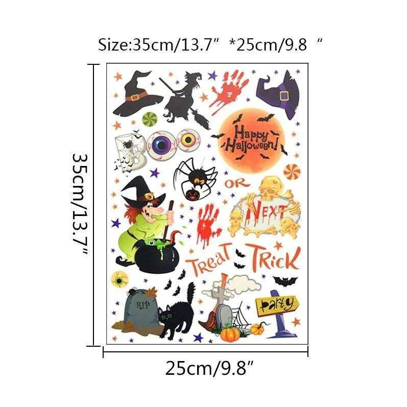 Halloween Theme Window Decals Spooky Door Stickers Halloween Party Decor