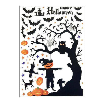 Halloween Theme Window Decals Spooky Door Stickers Halloween Party Decor