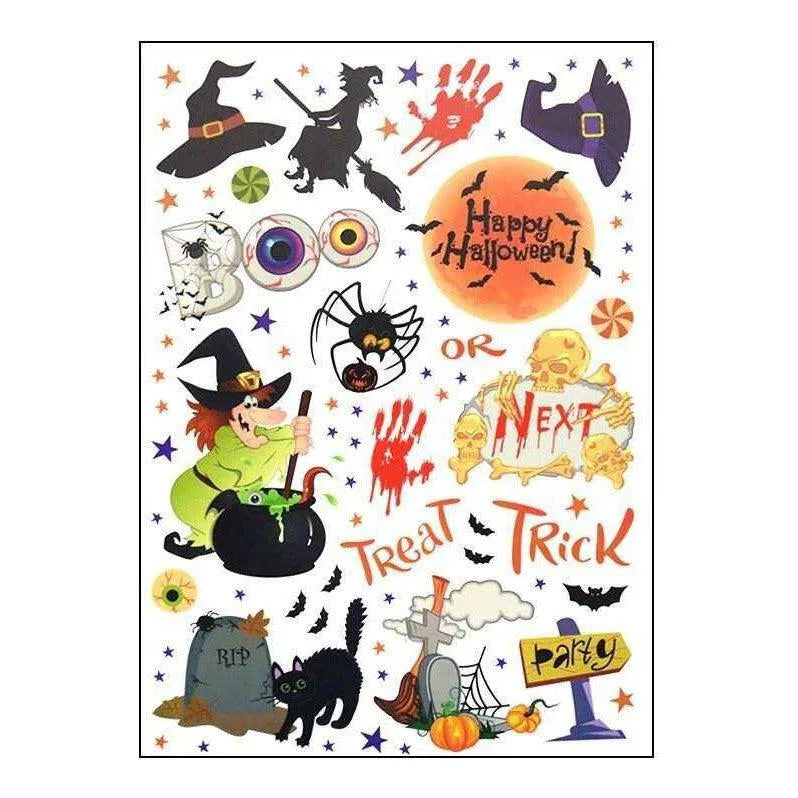 Halloween Theme Window Decals Spooky Door Stickers Halloween Party Decor