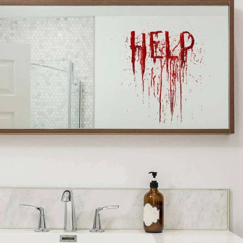 Halloween wall sticker scary decoration help written in fake blood