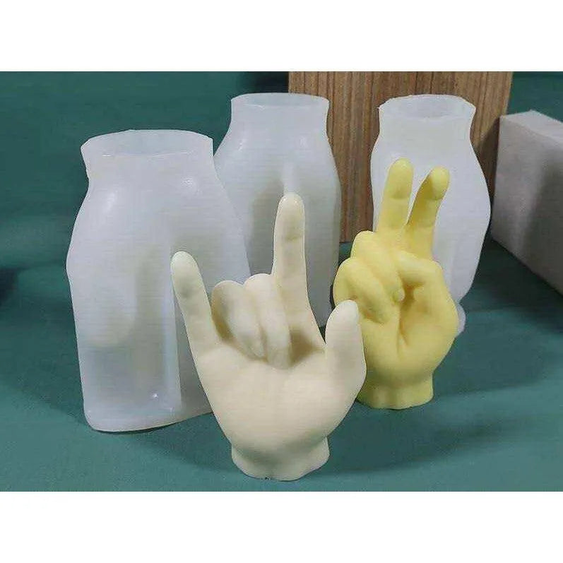 Hand Gesture Molds Resin Casting Mold 3D Candle Mould