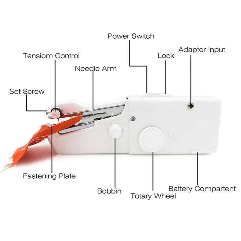 Handheld sewing machine plus sewing accessories