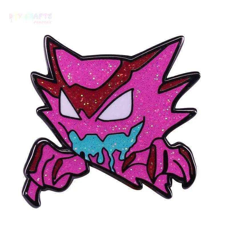 Haunter pin Pokemon badge glitter enamel pin for kids brooch