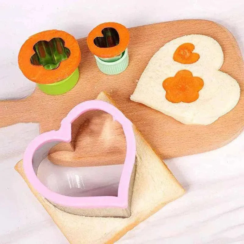 Heart and Star Sandwich Cutters Stainless Steel Cookie Cutter Metal Biscuit Mold 2pcs Cute Kitchen Tools Vegetable And Fruits Cutter Set