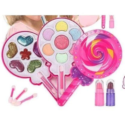 Kids Makeup Kit Lollipop Shape Makeup Beauty Set Gift For Girls Toy Kits For Kids Makeup Pretend Play