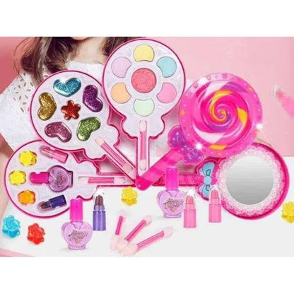 Kids Makeup Kit Lollipop Shape Makeup Beauty Set Gift For Girls Toy Kits For Kids Makeup Pretend Play