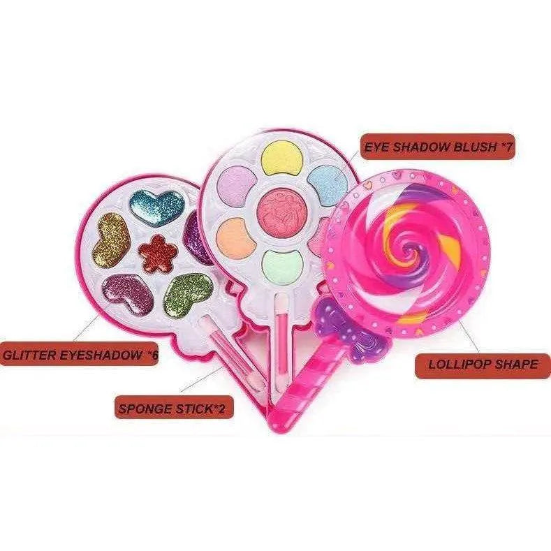 Kids Makeup Kit Lollipop Shape Makeup Beauty Set Gift For Girls Toy Kits For Kids Makeup Pretend Play