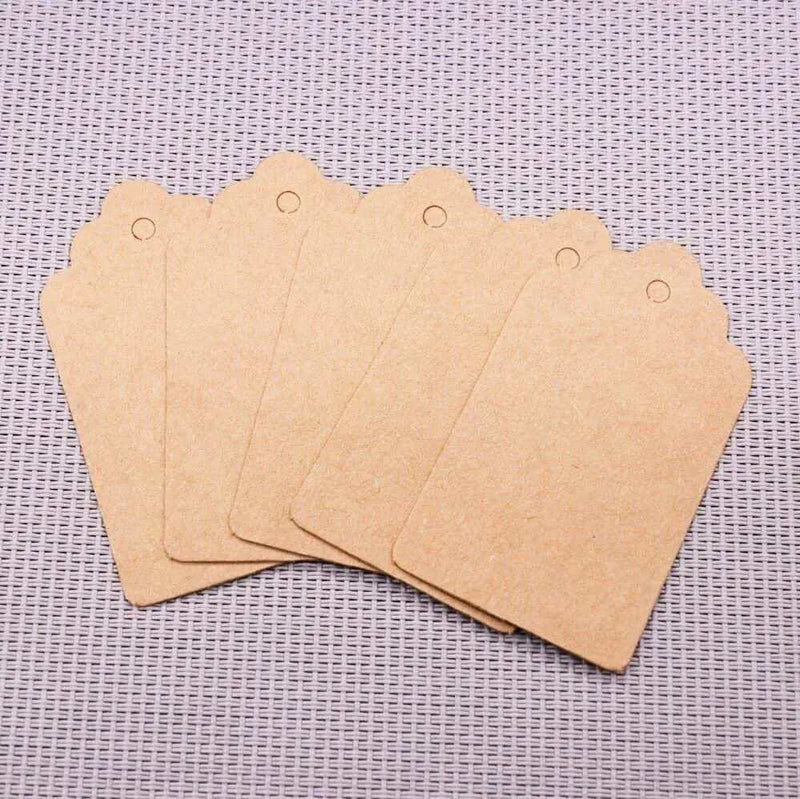 Kraft Tags Scalloped Corners Gift Card Party Favors Supplies 100pcs