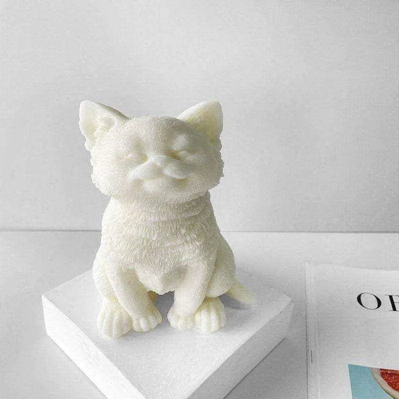 Large Cat Mold Animal Mold Cat Candle Plaster Mold DIY Decoration Kitten Ornament