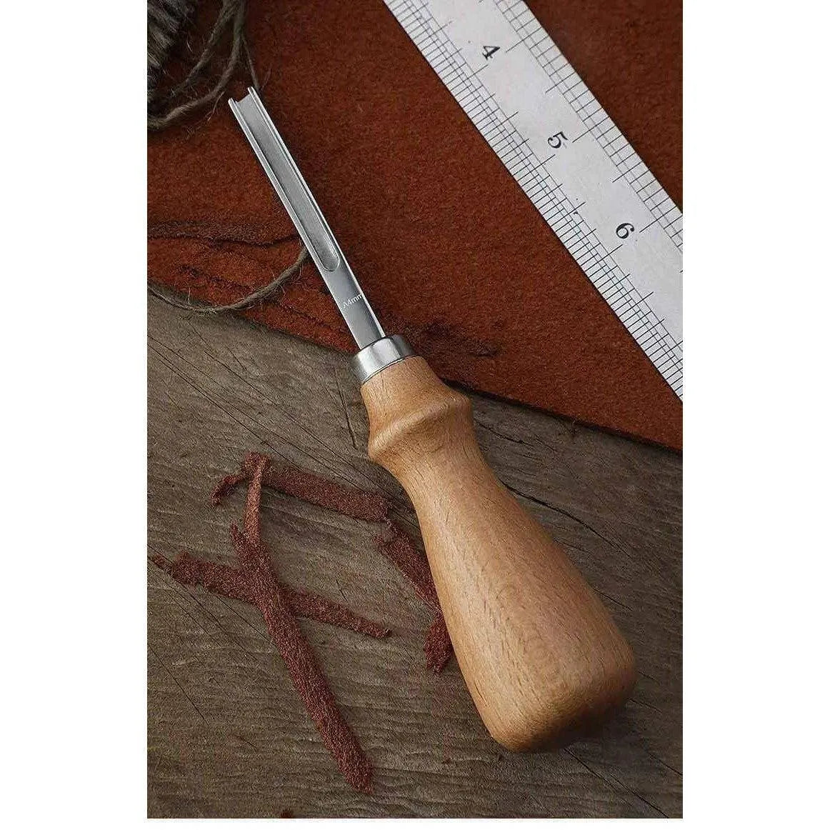 Leather Carver Cutting Tool DIY Leatherworking Wood Handle Crafting Tools