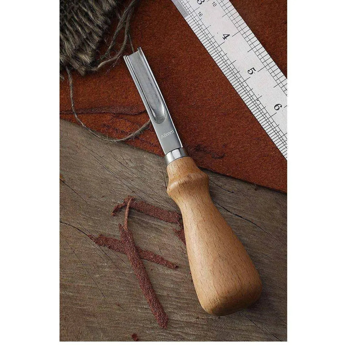 Leather Carver Cutting Tool DIY Leatherworking Wood Handle Crafting Tools