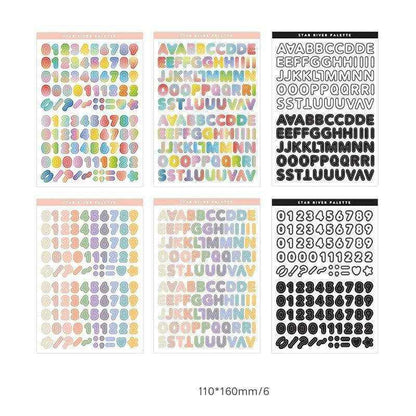 Letters and Numbers Sticker Sheets Alphabet Sticker Pack Scrapbook Supplies