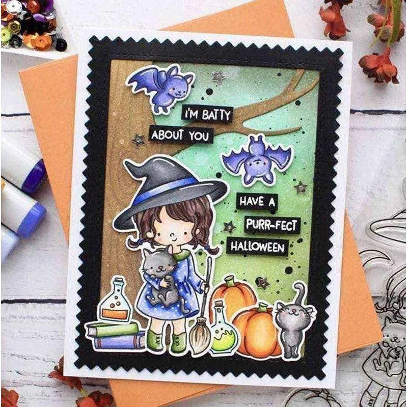 Little Witch Cutting Dies And Stamps For Cardmaking And Scrapbooking DIY Crafting Tool DIe Cutting Supplies Halloween Card Supply