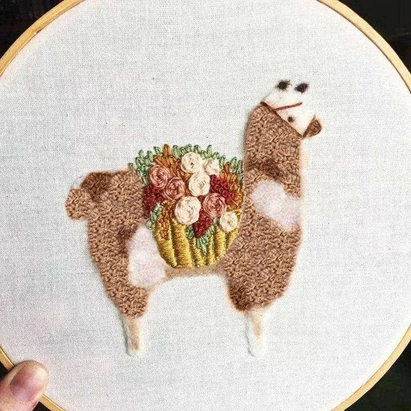 llama decor, llama gift, llama wall, llama cross stitch, llama pattern, llama embroidery