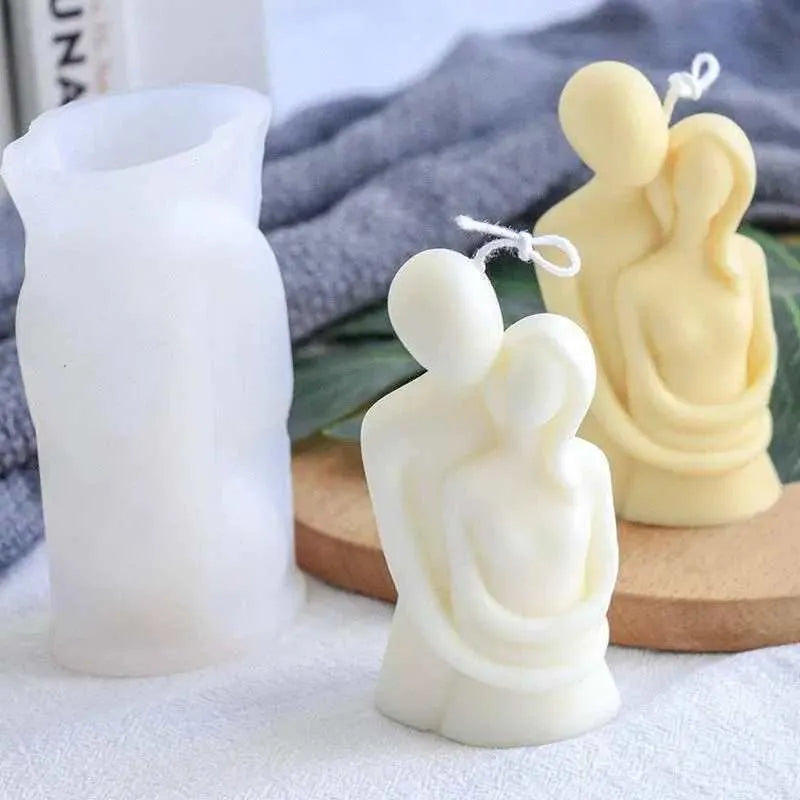 Lovers Silicone Mold Hugging Couple Mould Candle Making Supplies Resin Molding Tool DIY Crafting Tool Body Candle Mold Silicone Candle Mold