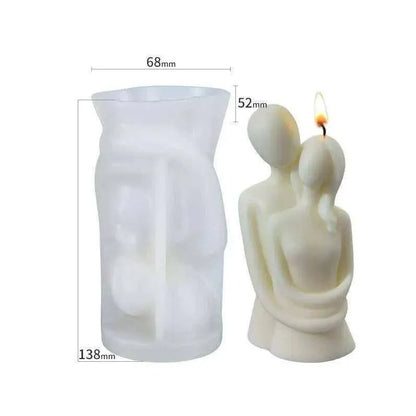 Lovers Silicone Mold Hugging Couple Mould Candle Making Supplies Resin Molding Tool DIY Crafting Tool Body Candle Mold Silicone Candle Mold