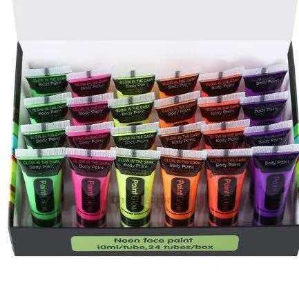 Luminous face paint tubes party makeup body art supplies