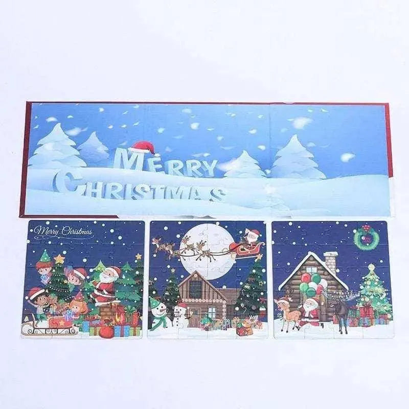 Magnetic Jigsaw Puzzles For Kids Children Puzzle Book 60pcs Puzzle Piece 3 Christmas Designs Educational Toy