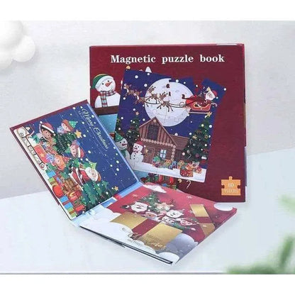 Magnetic Jigsaw Puzzles For Kids Children Puzzle Book 60pcs Puzzle Piece 3 Christmas Designs Educational Toy