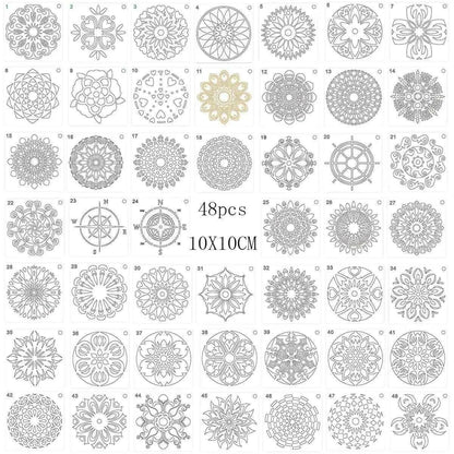 Mandala Templates 48 Reusable Mandala Stencil For DIY Arts and Crafts Flower Template Set Drawing Stencils Painting Supplies Artists Gifts