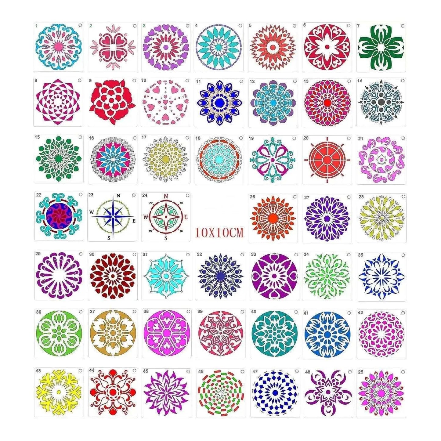 Mandala Templates 48 Reusable Mandala Stencil For DIY Arts and Crafts Flower Template Set Drawing Stencils Painting Supplies Artists Gifts