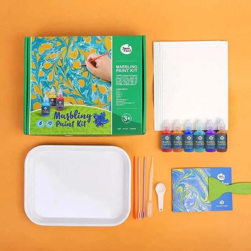 Marble Painting Kit For Kids and Adults DIY Drawing Tools Marbling Paint In Water Drawing Tools Educational Learning Preschool Activity Kit