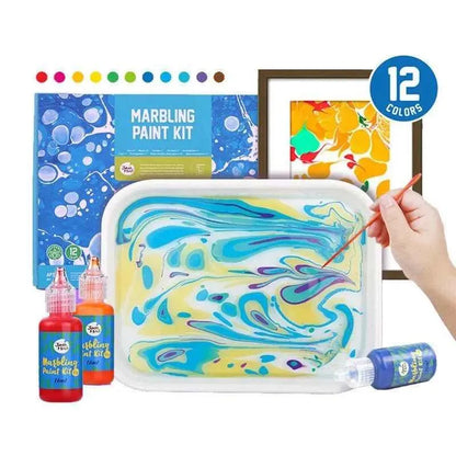 Marble Painting Kit For Kids and Adults DIY Drawing Tools Marbling Paint In Water Drawing Tools Educational Learning Preschool Activity Kit