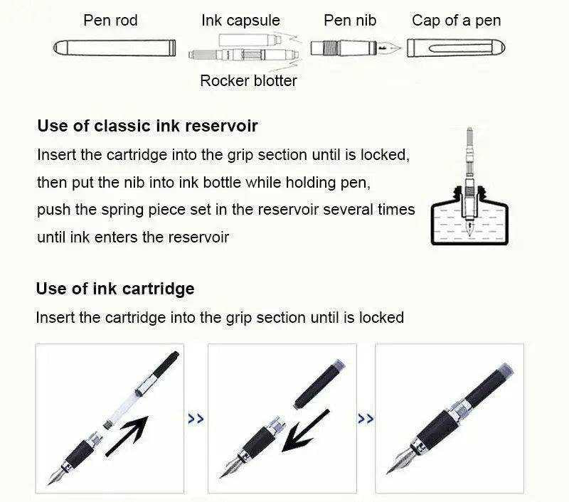 Matte black fountain Pen sleek stylish pens