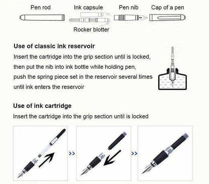 Matte black fountain Pen sleek stylish pens