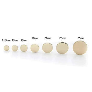 Metal Buttons Round Button Sewing Accessories - 20pcs, Gold/Black/Silver, Multiple Sizes - DiyCraftsProject