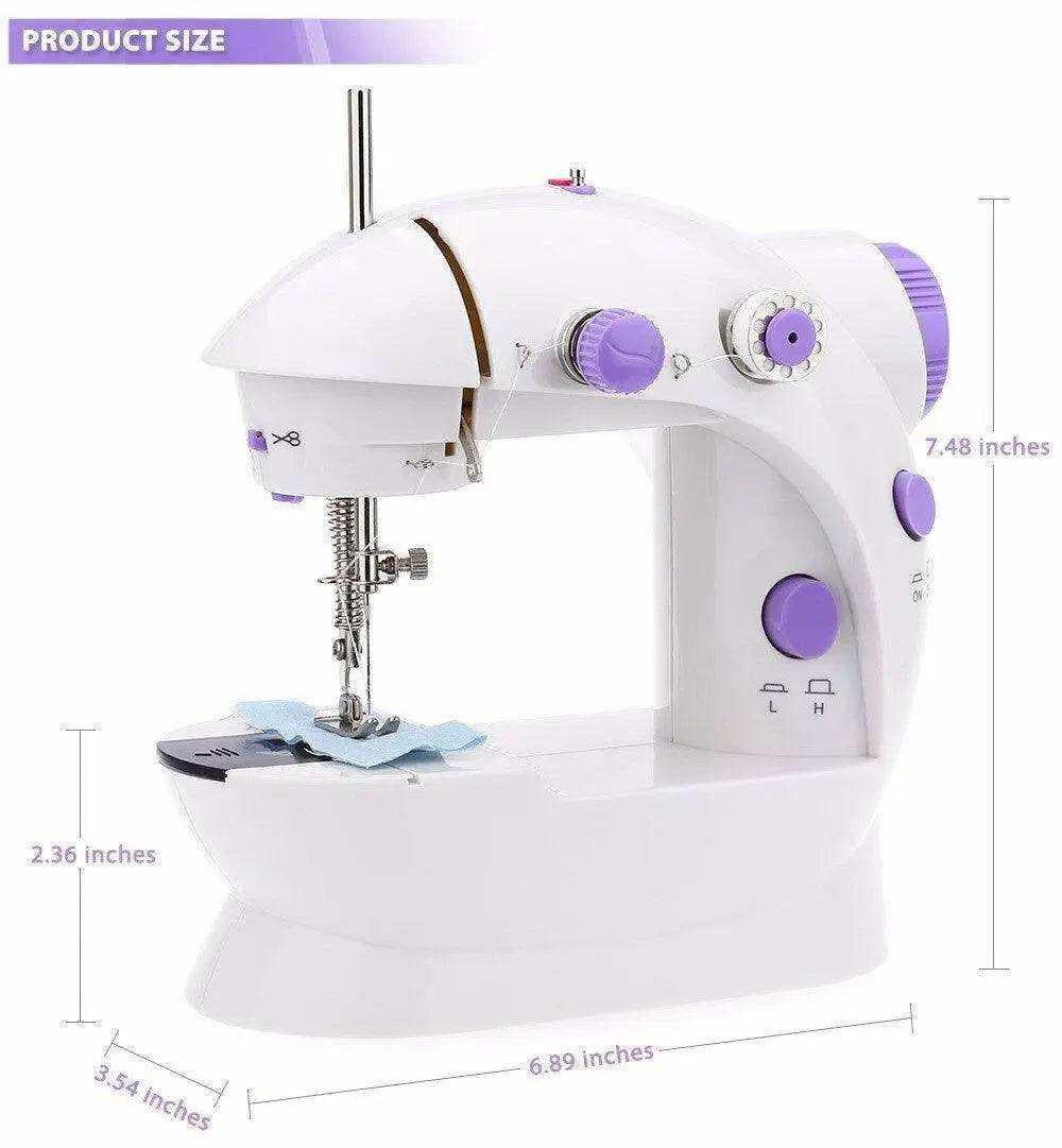 Mini sewing machine dual-speed double thread and foot pedal